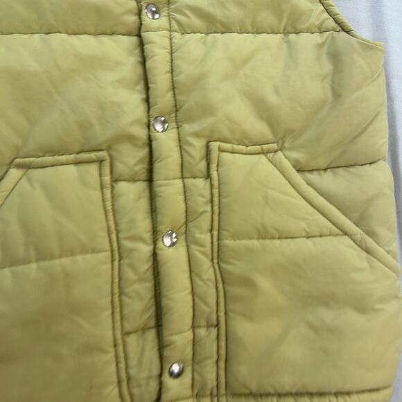 Swingster Vintage Beige Puffer Vest Size Small Snap Button USA MADE - Picture 2 of 8